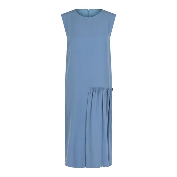 Ferragamo Sleeveless Midi Dress Blue Womens